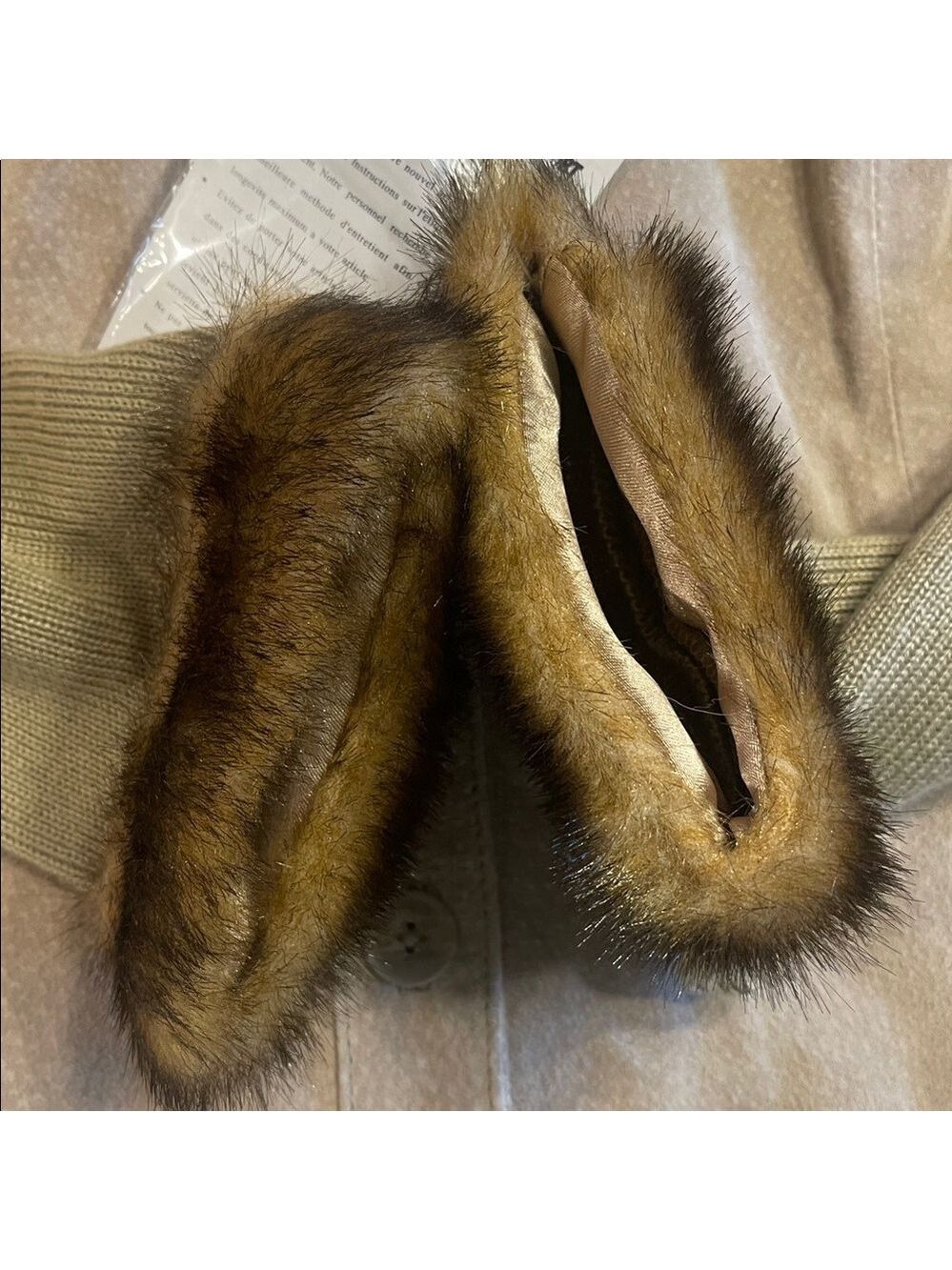 Y2K Indie Sleaze Boho Suede Fur Trim Jacket Knit Sleeve Boutique L - Picture 8 of 8